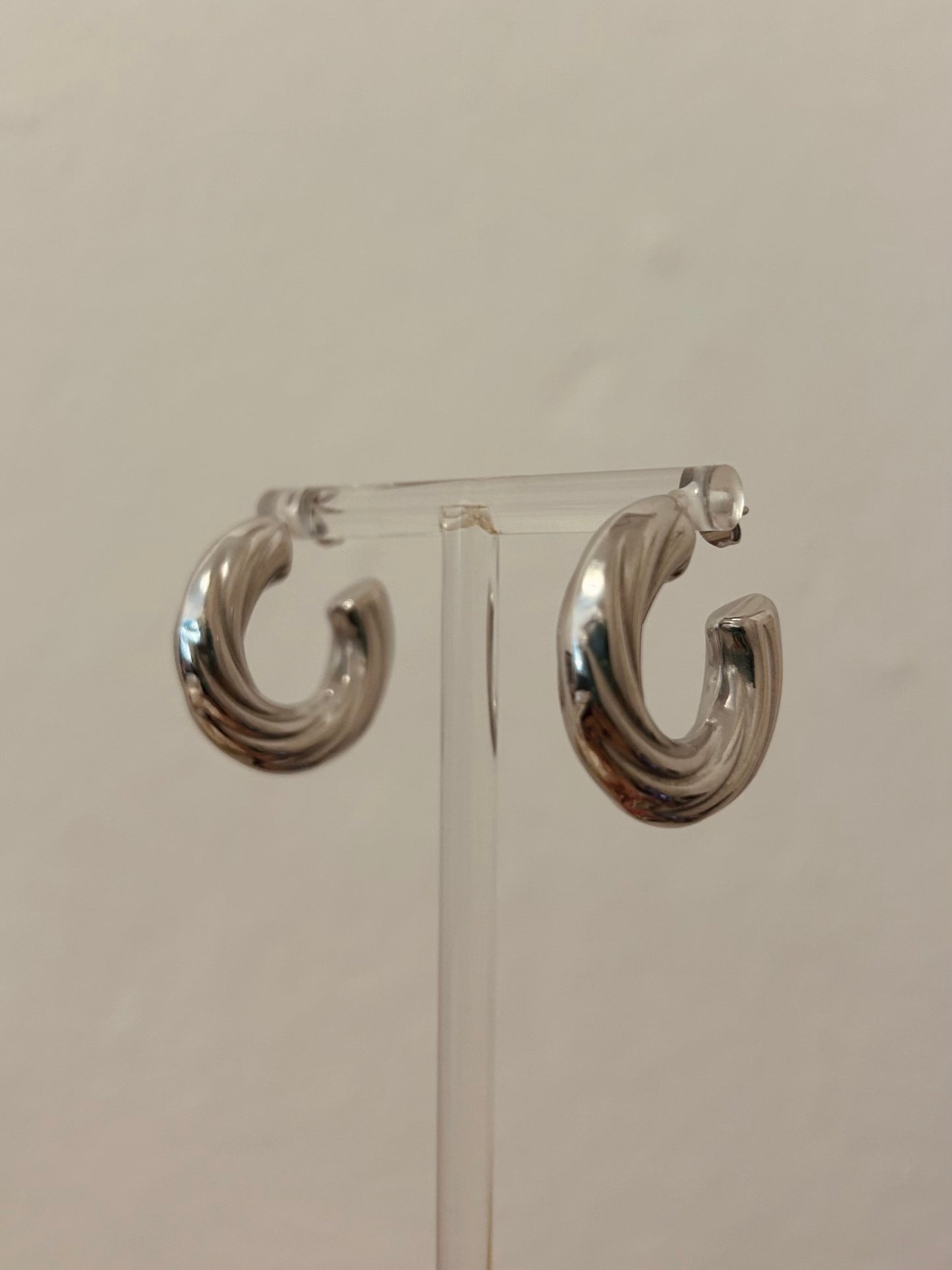 Croissant silver studs