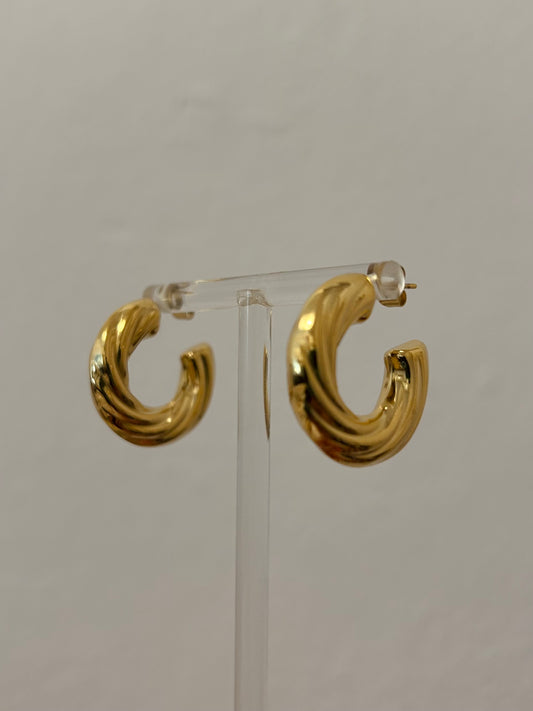 Croissant gold studs